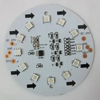 

Free shipping DC24V WS2812B Module 5x 10cm Full Color Pixel Module 12 LEDs 5050 RGB Board
