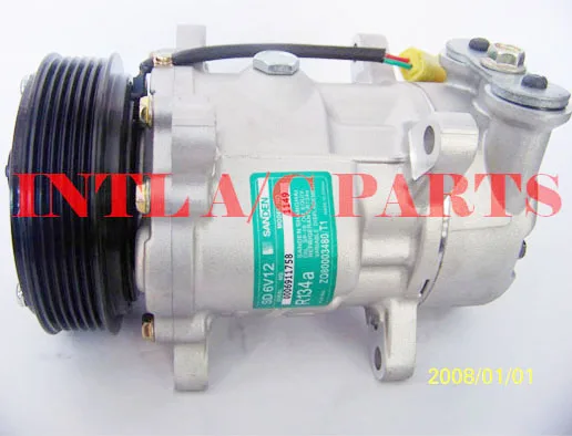 9646273880 SD6V12 1438 SD1438 воздушный компрессор кондиционера для PEUGEOT 307 Citroen C2 C3