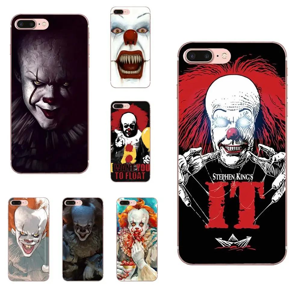 TPU чехол для телефона клоун поплавок мультфильм комикс черный Apple iPhone 4 4S 5 5C 5S SE 6 6S 7