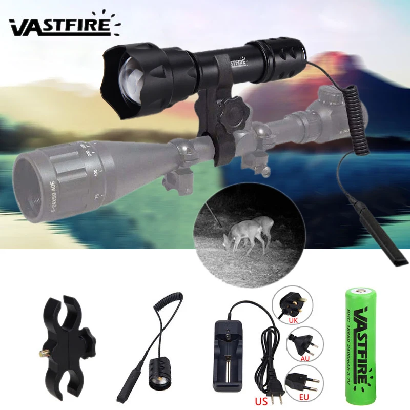 

IR 850NM Hunting Flashlight 38MM Convex Lens Night Vision Tactical Torch 400 Yards for Outdoor Camping Hunting Fishing