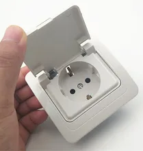 

Gang Dust Cap Schuko Socket White Panel 110V-250V Schuko Wall Power Socket EU with Claws Hook Clips