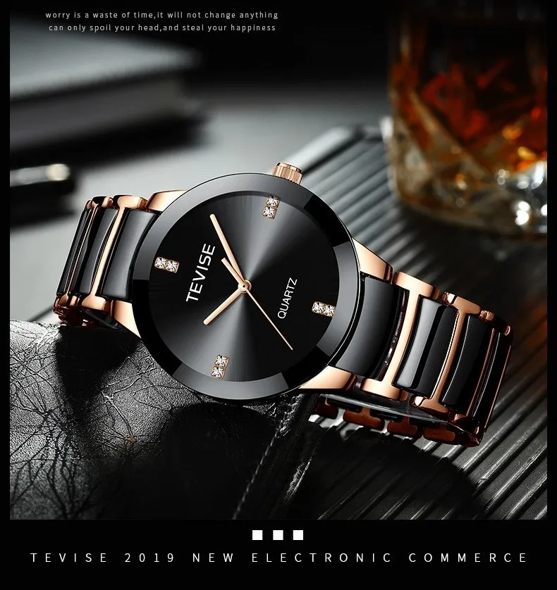 TEVISE Man Watch 2019 Luxury Brand Quartz Wristwatch Mens Ceramic Casual Personality Male Clock erkek kol saati T845GS (2)