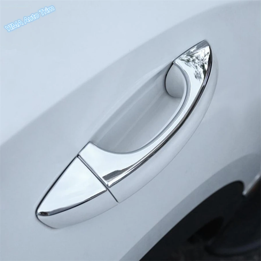 

Lapetus Auto Styling Side Car Door Handle Decoration Cap Cover Trim Matte Carbon Fiber ABS For Volkswagen T-Roc T Roc 2018 2019