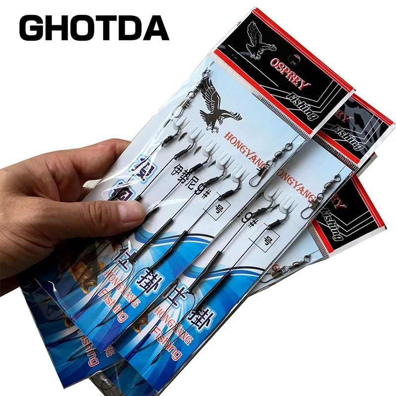 

High Carbon Steel String Hook with 5 Small Rigs Swivel Fishing Tackle Lures