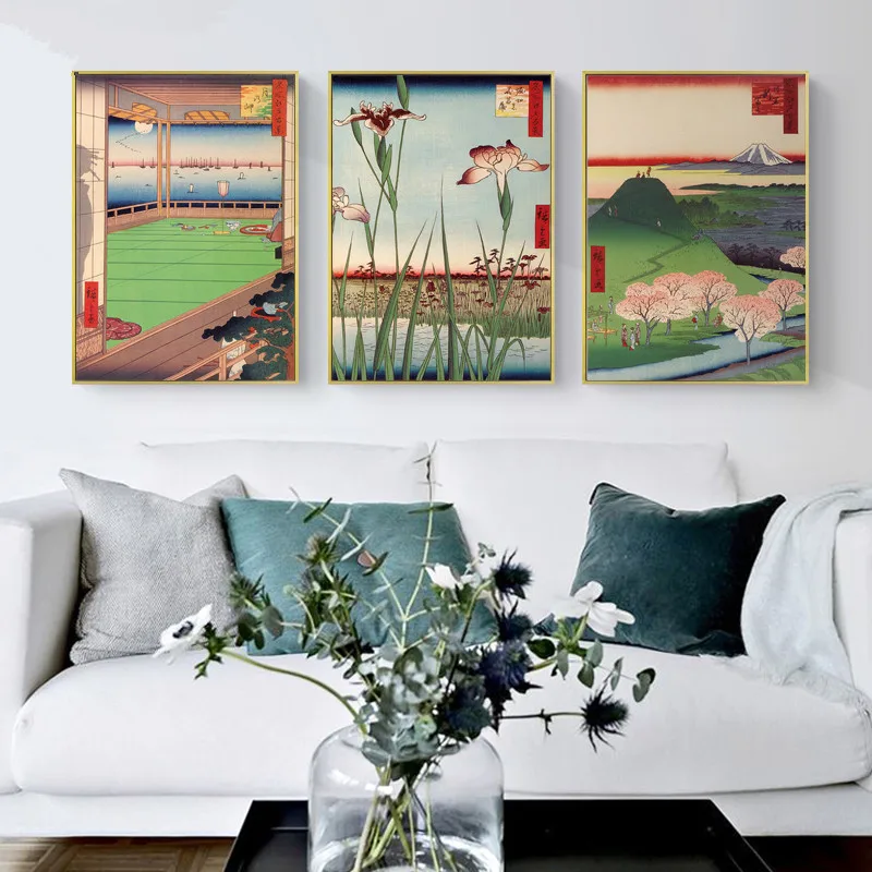 

Gohipang Retro Japan Canvas Painting Wall Art Print Poster Picture Home Decor Picture Living Room Bedroom Picture Unframed