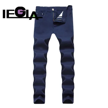 

Jeans Men Summer Strech Casual Straight Slim Fit Jean Navy Blue Denim Pants Trousers Classic Cowboys Hip Hop Jeans