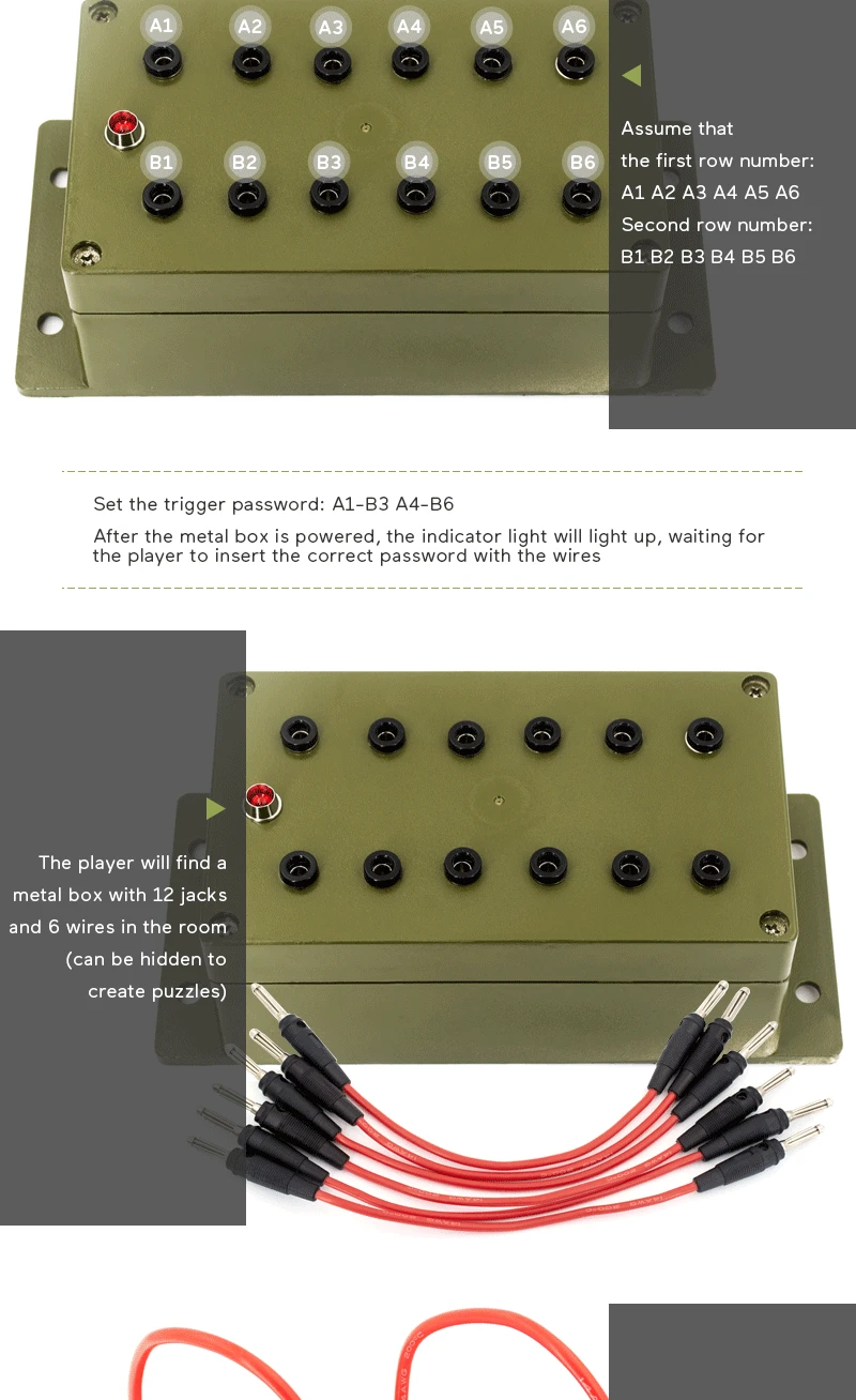 Escape Room Prop Takagism игровой реквизит штекер в коробке все провода вставляются в правильные розетки для разблокировки