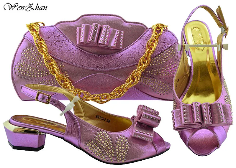 

African Matching Shoes and cluth Bag Set Party Lower Heel Soft Set Italy Shoes and Handbag Summer Set for wedding! B93-2