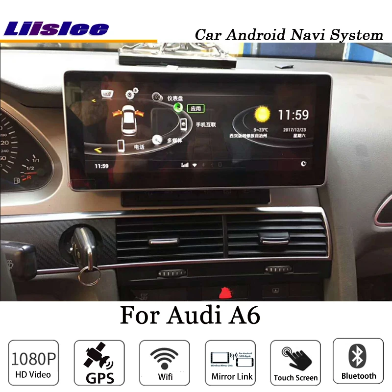 Clearance Liislee 10.25 Inch Car Android Multimedia For Audi A6 Blu-ray Anti-Glare Stereo Carplay GPS Navi Map Navigation Original System 2