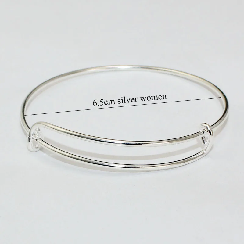 65mm silver adult Партия 10 шт. дешевая расширяемая Браслеты браслеты для Для женщин детей 50/58/65 мм "сделай сам" для изготовления ювелирных изделий, шик - Окраска металла: 65mm silver adult