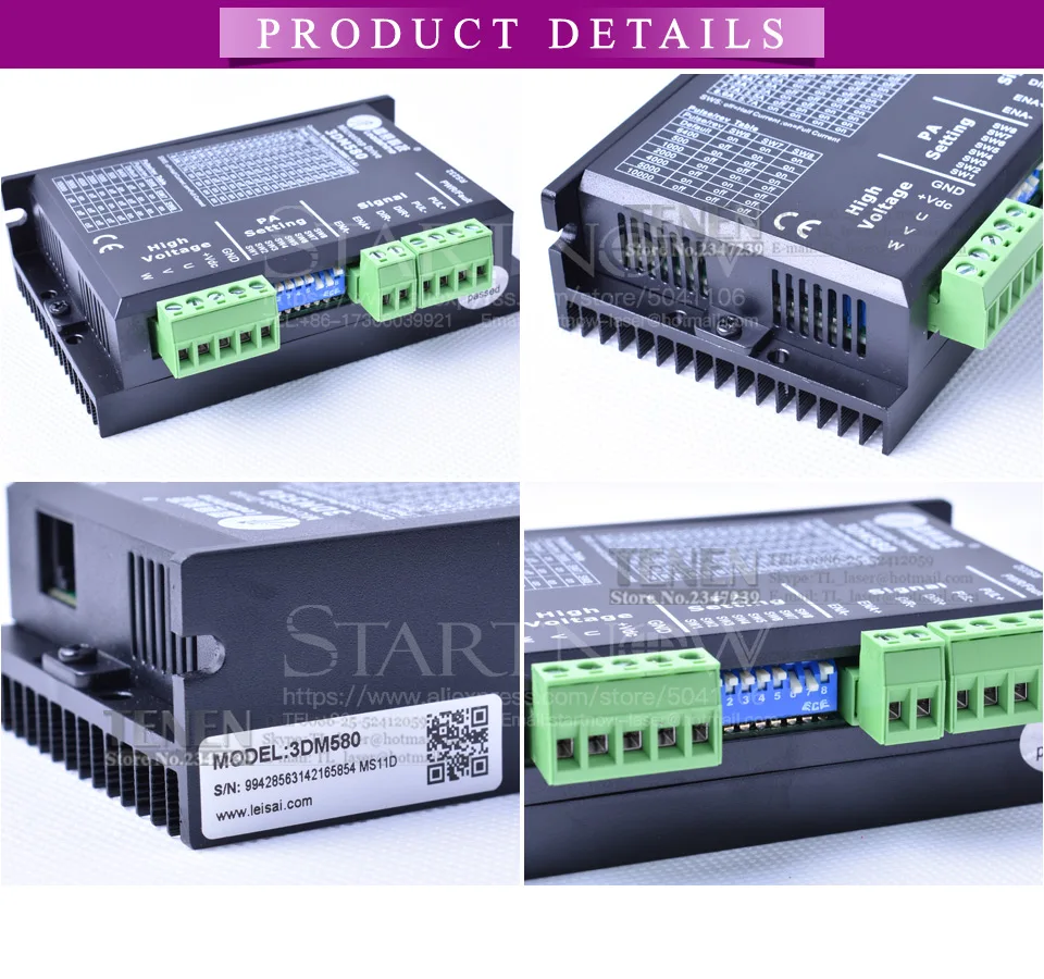 TENEN Leadshine 3 фазы аналоговый шаговый двигатель драйвер 3DM580 для шагового двигателя 18~ 50VDC вход Max 8A