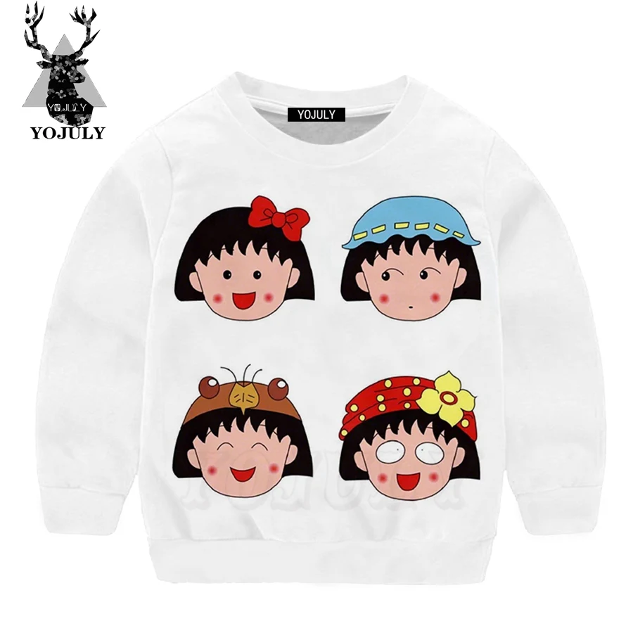 YOJULY/ г. Kawaii Chibi Maruko/толстовка с 3D принтом для девочек повседневная детская одежда для мальчиков семейный топ с длинными рукавами и рисунком «друг», SW07