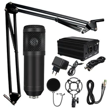 Profissional microfone bm 800 karaoke microfone condensador kits de microfone pacote microfone para gravação de estúdio computador