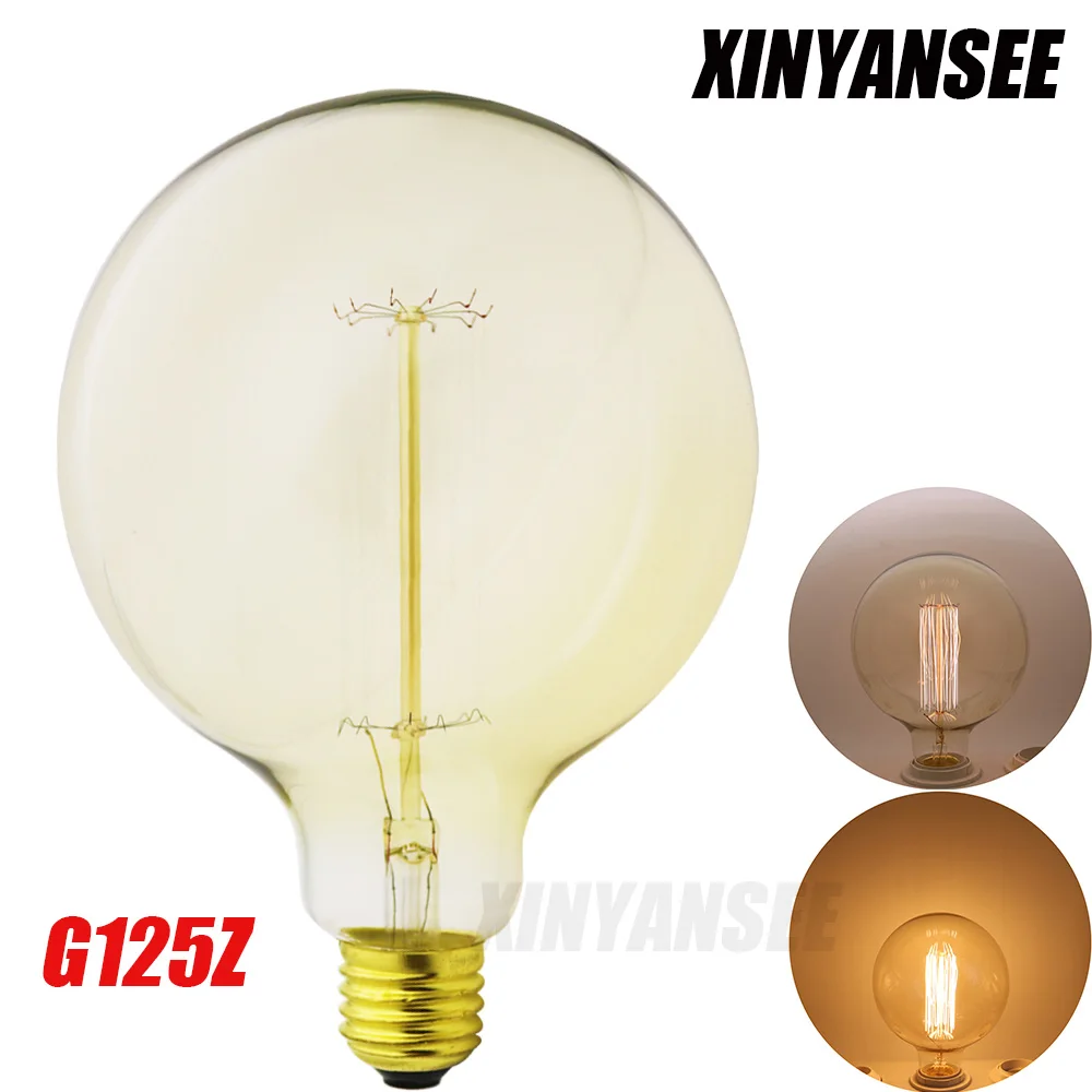 

Household retro tungsten light bulb G125 40W filament antique industrial style light bulb restaurant bar decoration bulb