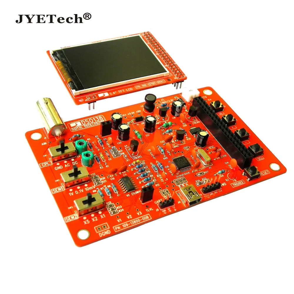 

Original JYETech DSO138 2.4 TFT Pocket-size digital oscilloscope DIY kit SMD parts pre-soldered Free Shipping