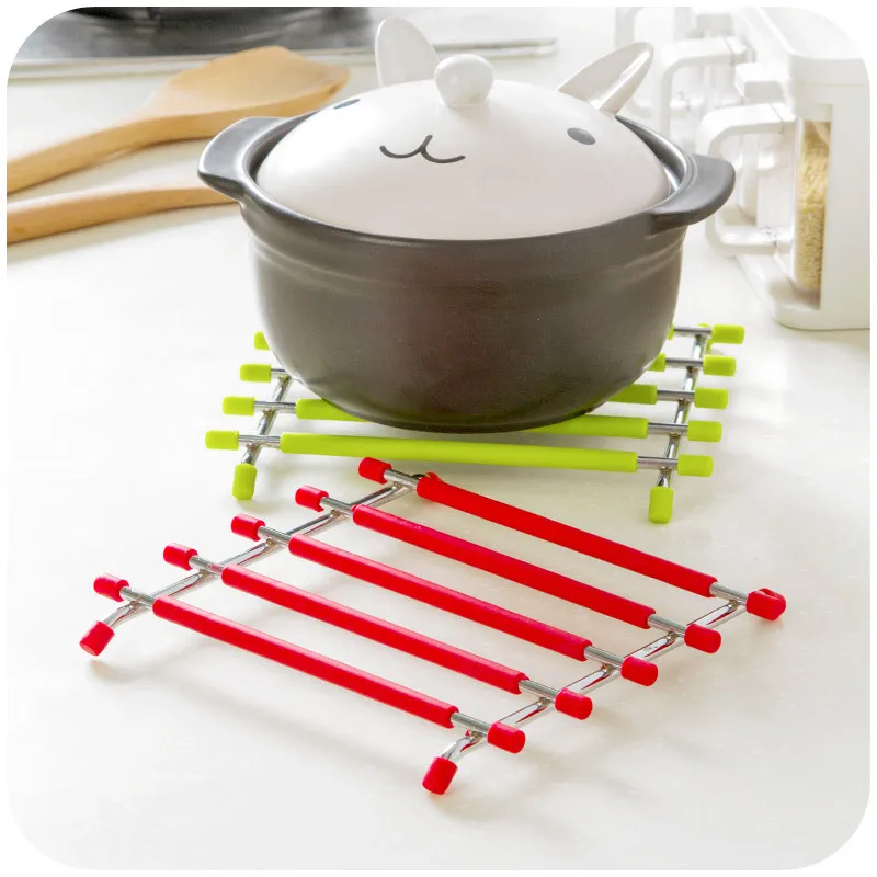 20pcs/lot Stainless Steel Silicone Mat For Pot Heat Insulation Dining