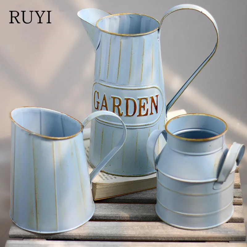 Buy Vintage potted flower pot made of old pots iron