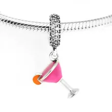 Подходит для браслетов Pandora Fruity Cocktail Charms со смешанной эмалью& CZ 925 пробы