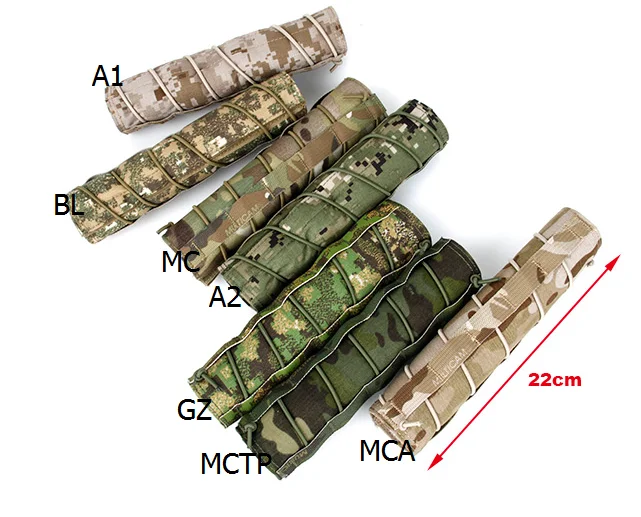 

Tactical Camouflage 22cm Airsoft Suppressor Cover Quick Release Genuine Crye Multicam Tropic / Woodland TMC2353