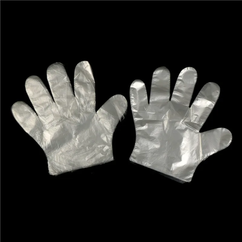 

50pcs disposable gloves PE plastic film fingers clean gloves hair dye gloves