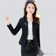 Короткий Блейзер сезон весна осень женские блейзеры куртка длинный рукав тонкий стоячий воротник жакет Женская верхняя одежда однотонный белый деловой костюм