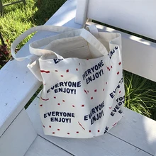 Эко Корея Повседневная Складная хозяйственная сумка для женщин с надписью Холщовая Сумка многоразовая книга тканевая сумка для продуктов многоразовая Мода