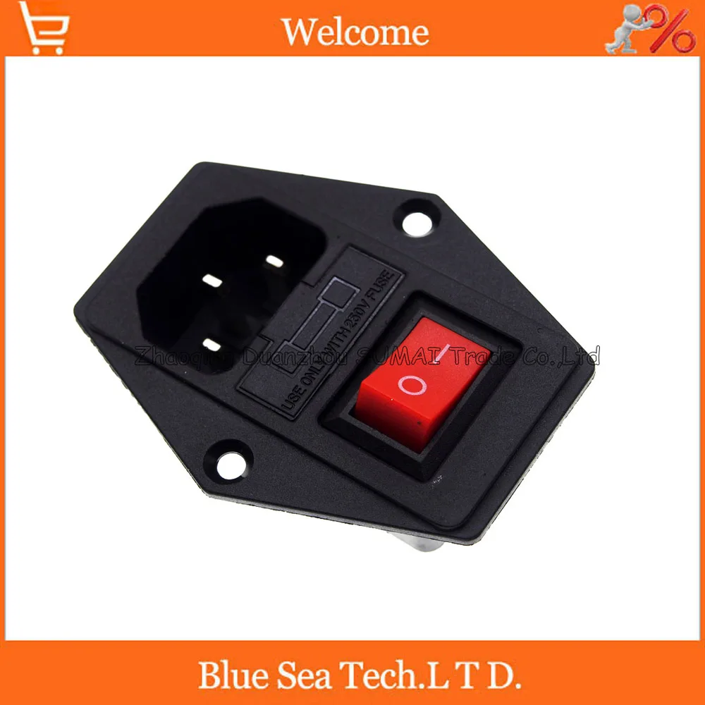 3 in 1 C14 Fuse Switch Inlet Male Power Supply Connector Plug/AC Switch