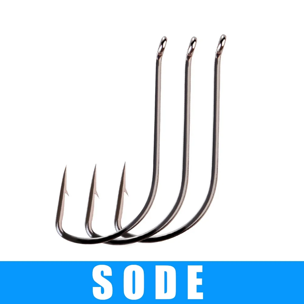 3packs 24-30pcs High Carbon Steel SODE Fishing Hooks Ringed Size 5-16# Single Carp Hook Barbed Fishhooks With Eye | Спорт и