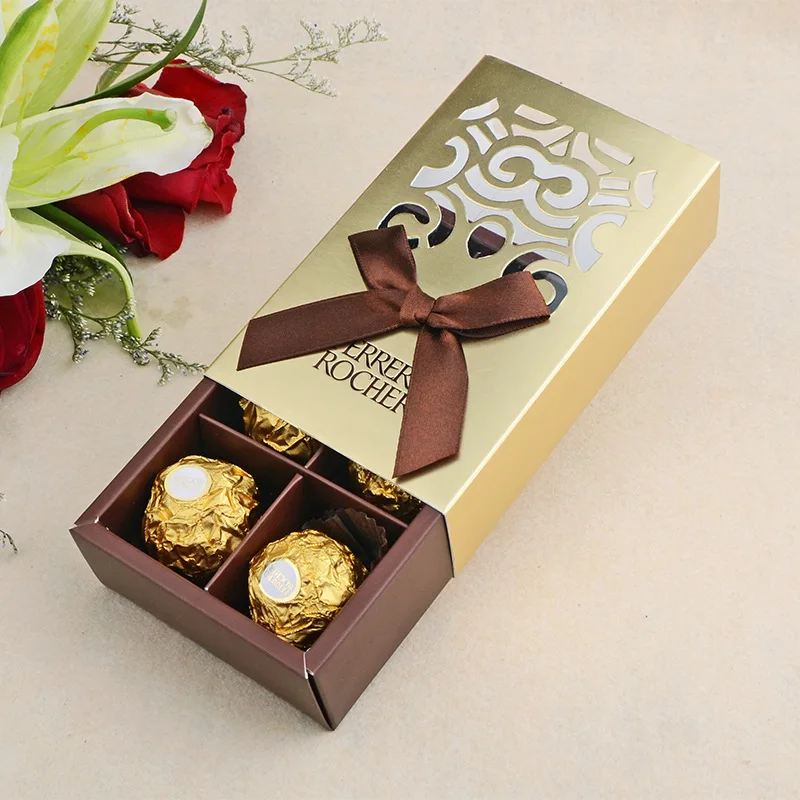 

50pcs FERRERO ROCHER Boxes Wedding Favors Sweet Gifts Bags Party Supplies Baby Shower Ferrero Chocolate Candy Box