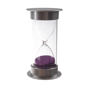 

Plastic Crystal Sandglass 15 Minutes Sand Clock Decoration Sandglass Timer purple
