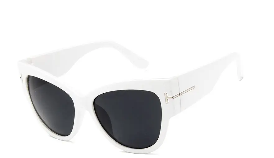 Zonnebril Dames солнцезащитные очки тенты для женщин большой кошачий глаз винтажные Ретро солнцезащитные очки Брендовые дизайнерские Hombre Oculos De Sol Feminino G63 - Цвет линз: real white grey