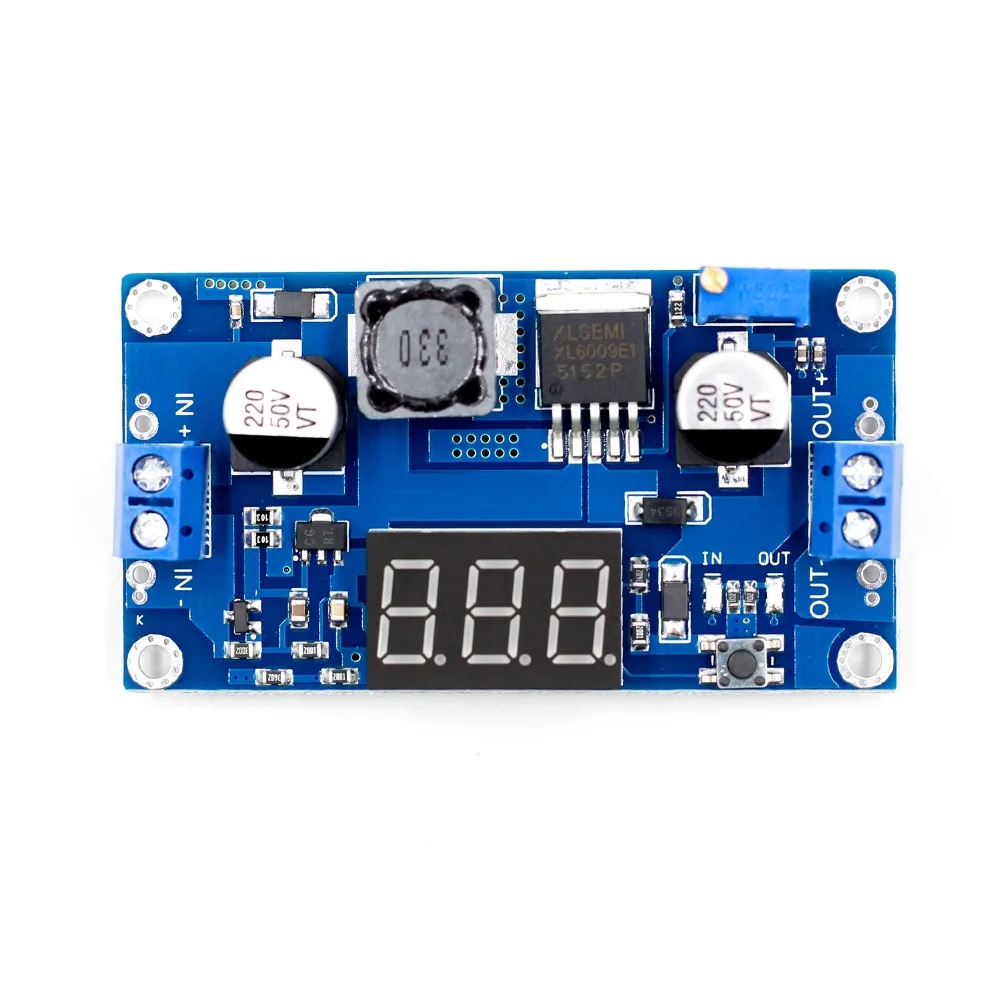 DC-DC 4,5-32 V постоянного тока до 5 V-52 V XL6009 Boost Повышающий Модуль Питание светодиодный вольтметр