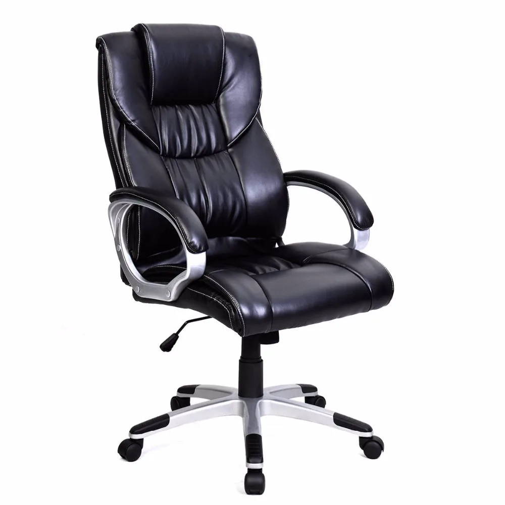 Goplus New Pu Leather High Back Office Chair Executive Task Goplus New Pu Leather High Back Office Chair Executive Task Ergonomic Computer Gaming Chairs Home Furniture Hw49383 In From