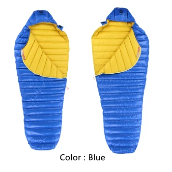 

Aegismax Ultra 2019 new arrival LETO water repellent White Goose Down Blue Sleeping bag Mummy Splicing Hiking Camping 700FP