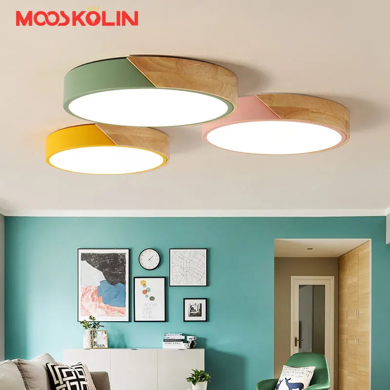 

New Macaron color LED Ceiling lights Round 5CM Ultra-thin Ceiling Lamp for Bed Children's Kid's room LED lamp lamparas de tech