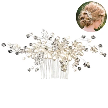 

Wedding Hair Comb Decorative Pearl Flower Hair Side Comb Bridal Hair Accessories
