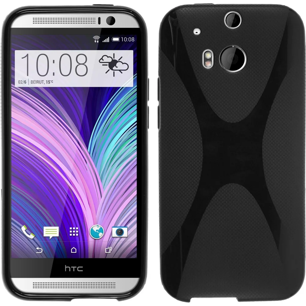 anti-slip shockproof X Line soft TPU Gel Skin Cover Case for HTC One M8 |