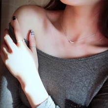 Новейшая квадратная коробка ожерелье с подвесками-кубиками для женщин короткое милое массивное ожерелье подарок 925 пробы Серебряное ювелирное изделие