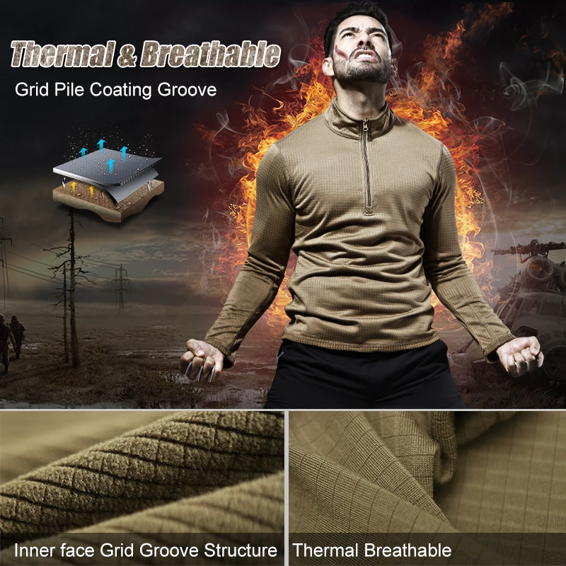 CQB Outdoor Sports Camping Tactical Military Men's Shirt Quick Dry Long Sleeve Fleece Clothes for Hiking Cycling|outdoor men shirt|outdoor