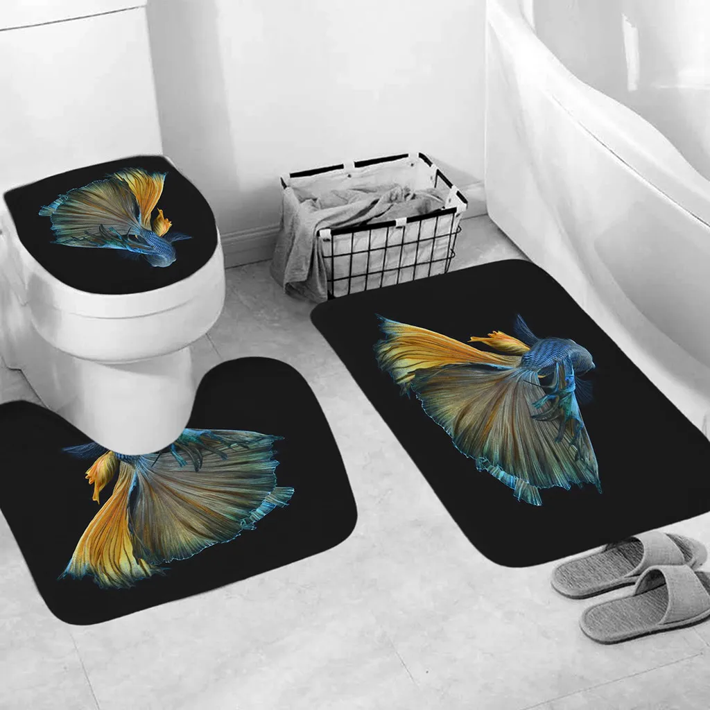 Sea Shell Ванная комната туалет коврики комплект Дельфин коврик для ванной нескользящие без вредных не исчезают Чехлы для сиденья унитаза 3 шт pad для домашнего декора