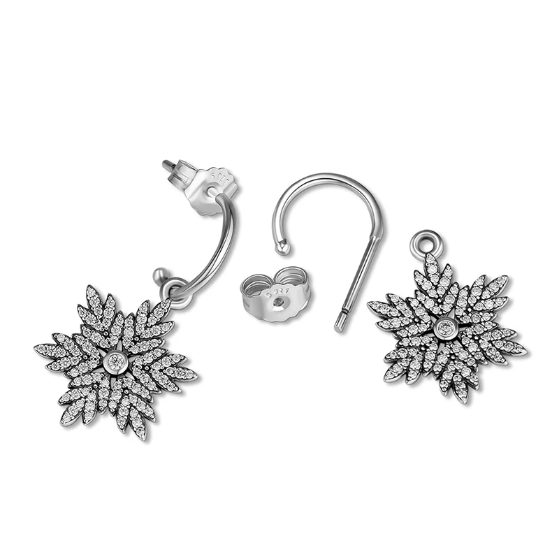 Sparkling Ear of Wheat Drop Earrings 925 пробы-серебро-ювелирные изделия