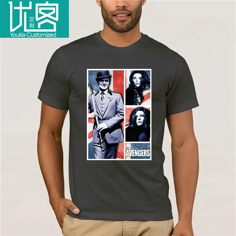 Новая футболка мстители John Steed Emma Peel Tee Sixties Macnee Rigg Cent Tv 2019 Мужская модная крутая