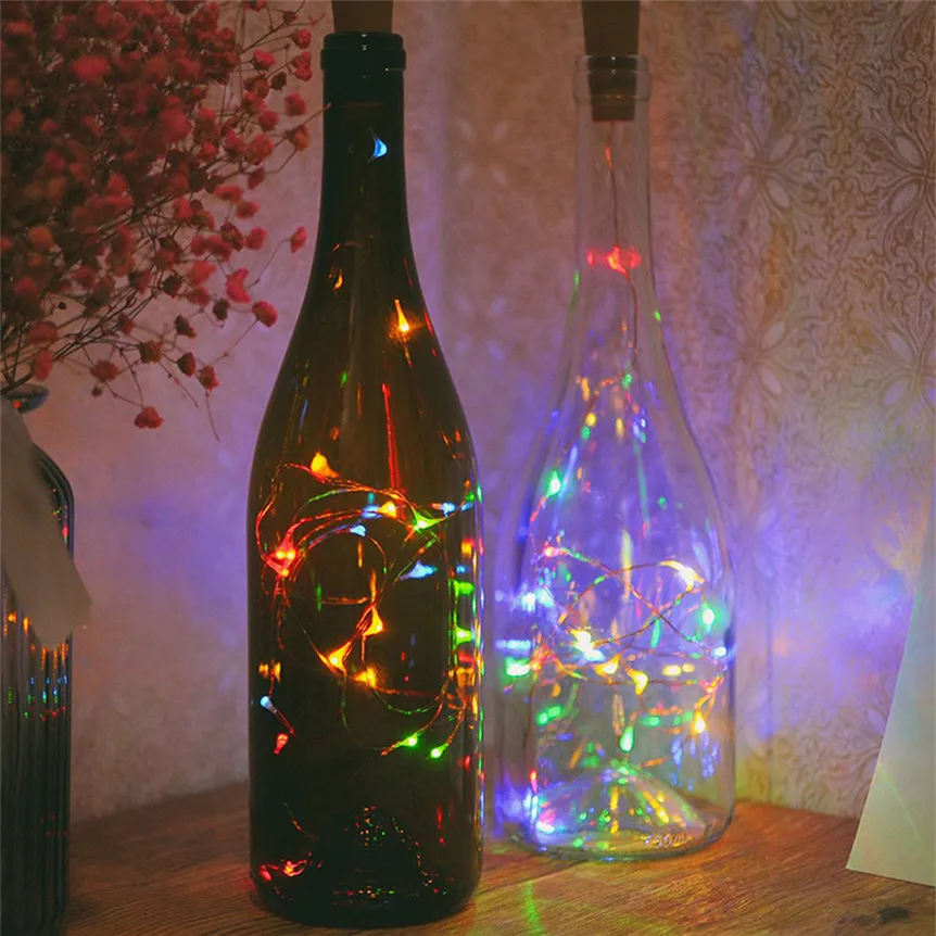12 Pcs 20 LEDs Bottle Lights Copper Wire String For Christmas Party Wedding Decoration Holiday Outdoor Fairy Lights 0628 - Испускаемый цвет: A