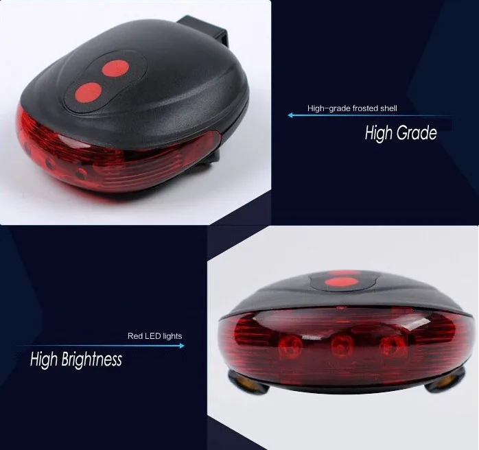 Perfect Tail light (5LED+2Laser) free shipping factory Cycling Safety Bicycle Rear Lamp Bike Laser Tail Light Bicicleta Caution TL0007 5