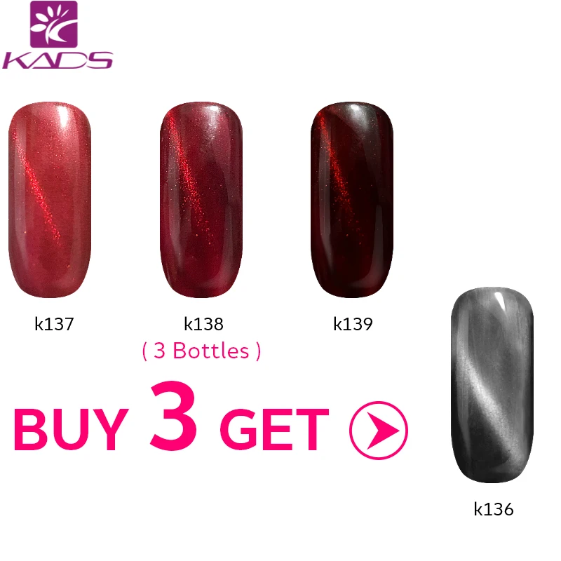 

KADS Buy 3 Get 1 Gift 9.5ml Functional 3D Cat Eye Gel Nail Polish Magnetic UV/LED Long-lasting Nail Gel Polish