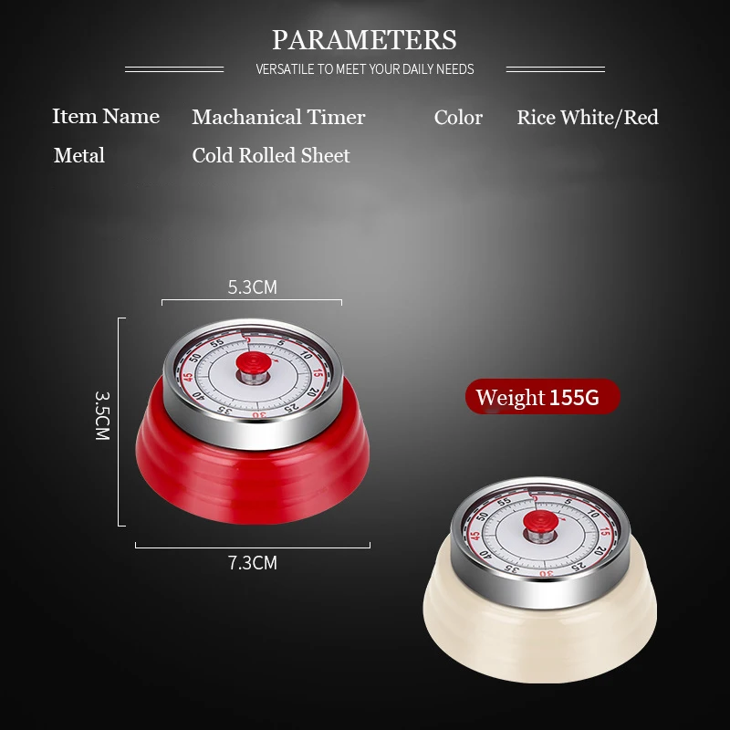 Нержавеющая сталь Портативный магнитный механический кухонный таймер в виде яйца таймер для приготовления пищи Многофункциональный механический таймер