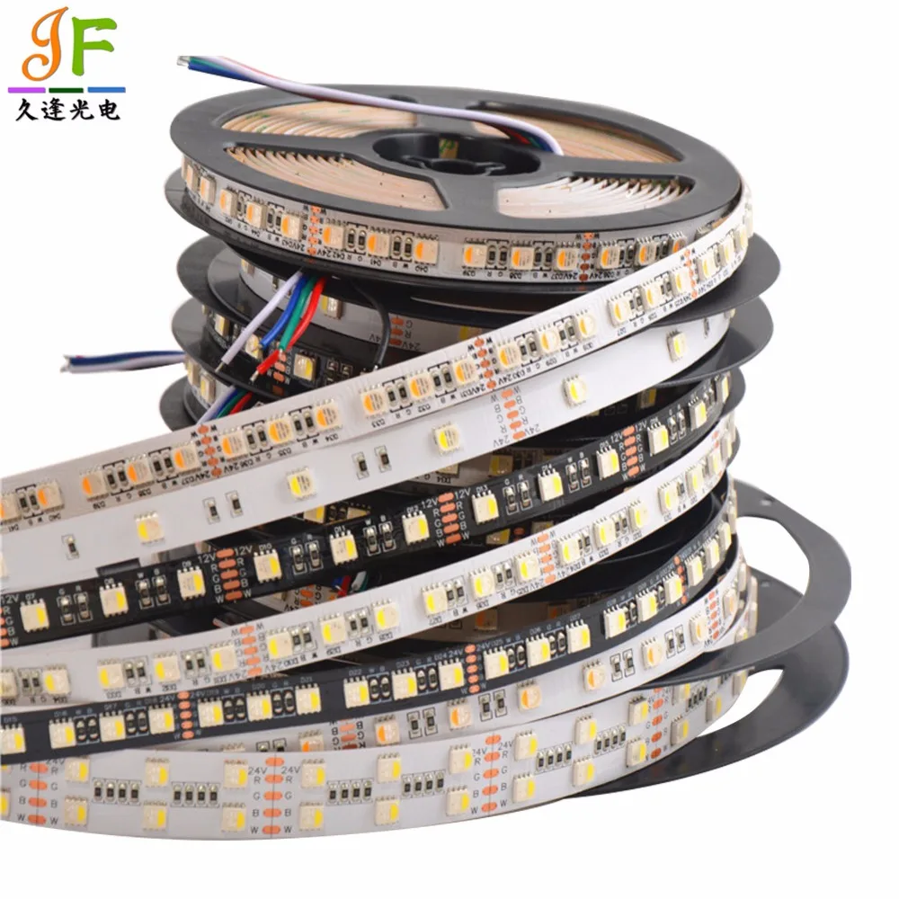 

High quality 5M 4 in 1 RGBW Flexible LED Strip SMD 5050 RGB+Cool/Warm White,4 color in 1 Chip, 30/60/72/84/96/120LED/m 12V 24V