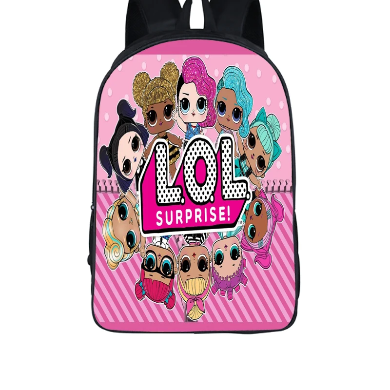 

Kids LOL Doll School Bag Pink LOL Pets Dolls glitter series 4 Book Bags Backpack for Girls Cute Custom Cartoon Printed Schoolbag