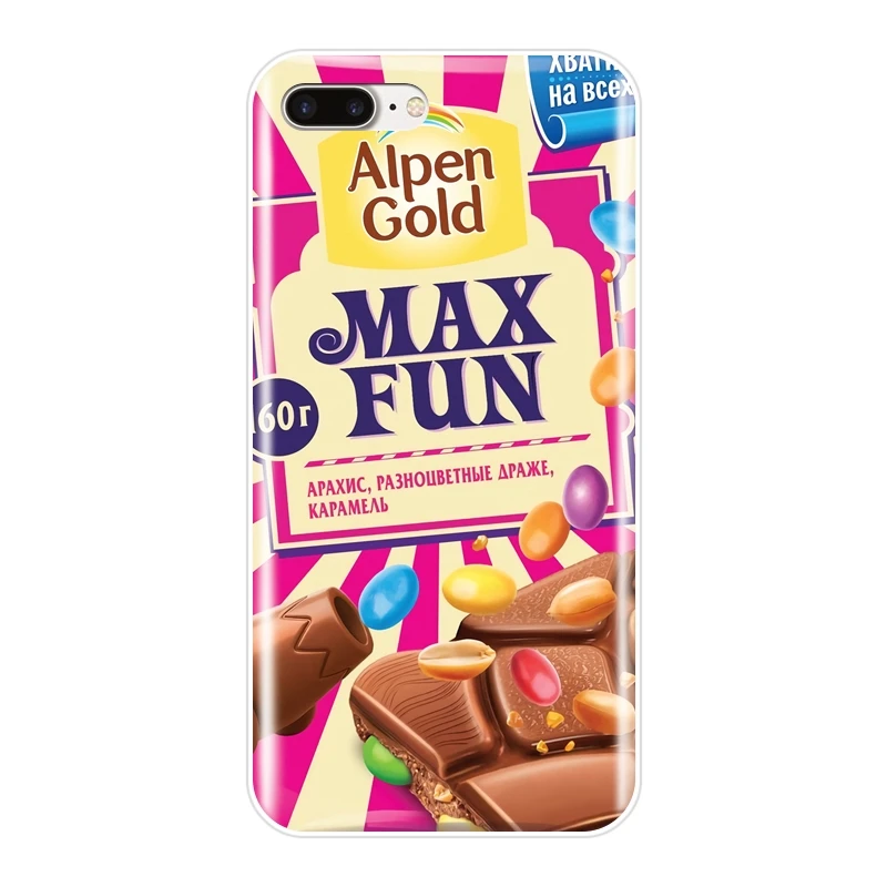 For iPhone 6 S 6S 7 8 X XR XS Max Case Silicone Funny Chocolate Russian Soft Cover For Apple iPhone 8 7 6S 6 S Plus Phone Case