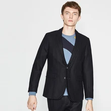 Новое поступление классический черный деловой мужской повседневный костюм Куртка Блейзер Masculino Slim Fit мужской пиджак сплошной цвет мужской пиджак